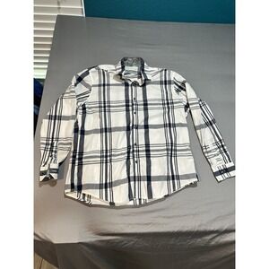 Tasso Ella Button Down‎ Dress Shirt Mens Blue Flip Cuff L *Flaw